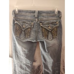 Miss Me button flap angel wing straight leg jeans